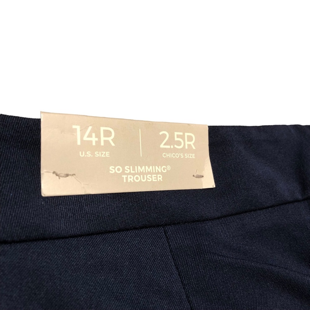 Chico’s NEW So Slimming Flare Leg Trousers 14 Regular Navy Blue NWT - Picture 5 of 12